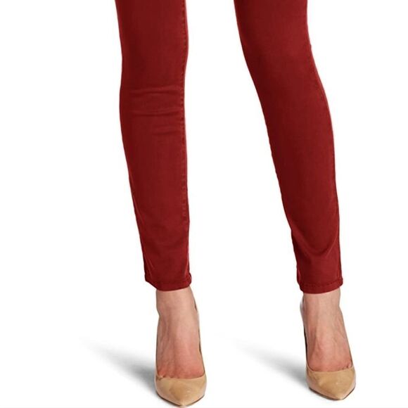 NWT Anthropologie Level 99 Lily Skinny Straight Tencel Jeans Rust - Picture 3 of 8